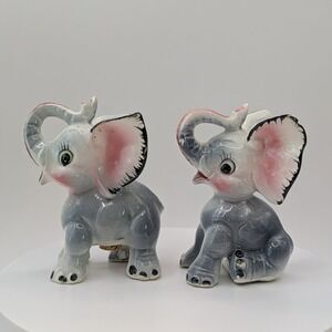 Vintage Anthropomorphic Elephant Japan Salt And Pepper Shakers H659